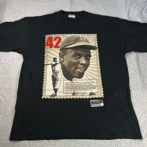 Vintage Jackie Robinson Black Heritage Legendary Heroz T-shirt Men's Size XXXL